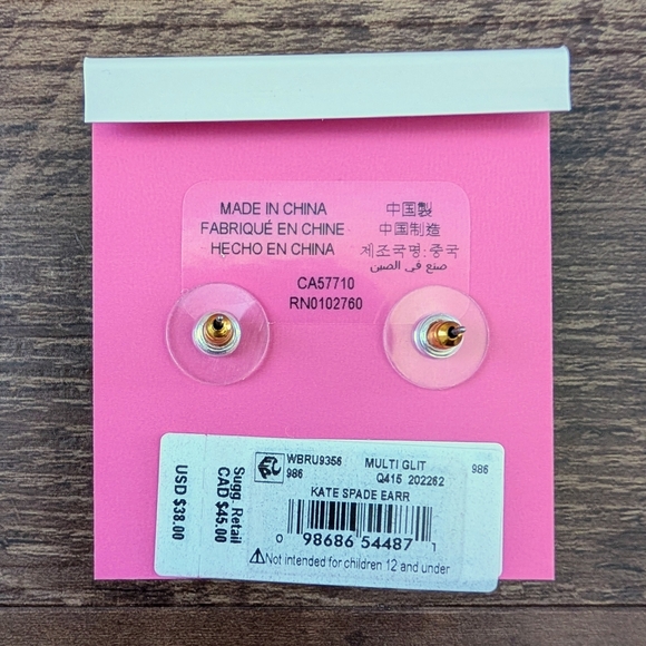 NEW! Kate Spade Glitter Earrings - Picture 5 of 5